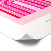 Retro-Regenbogen-Preppy-Rosa und Roter Pfeil Poster (Ecke)