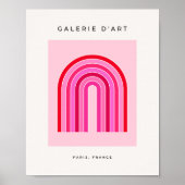 Retro-Regenbogen-Preppy-Rosa und Roter Pfeil Poster (Vorne)