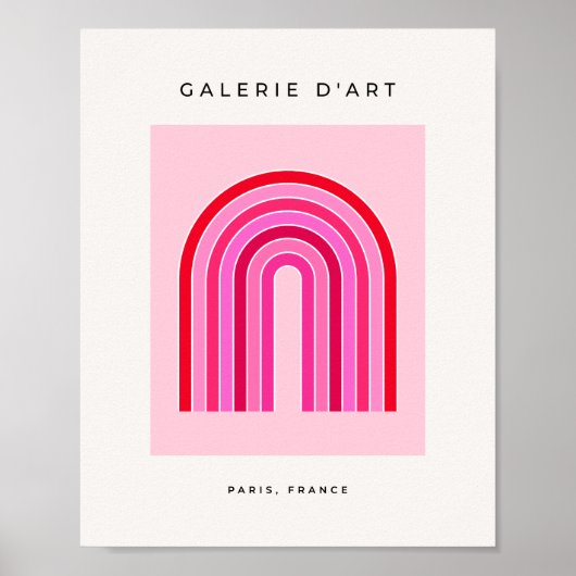 Retro-Regenbogen-Preppy-Rosa und Roter Pfeil Poster (Vorne)