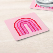 Retro-Regenbogen-Preppy-Rosa und Roter Pfeil Rechteckiger Pappuntersetzer (angewinkelt)