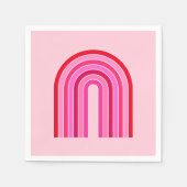 Retro-Regenbogen-Preppy-Rosa und Roter Pfeil Serviette (Vorderseite)