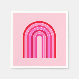 Retro-Regenbogen-Preppy-Rosa und Roter Pfeil Serviette