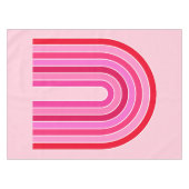 Retro-Regenbogen-Preppy-Rosa und Roter Pfeil Tischdecke (Vorderseite (Horizontal))