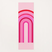 Retro-Regenbogen-Preppy-Rosa und Roter Pfeil Yogamatte (Vorderseite)