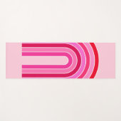 Retro-Regenbogen-Preppy-Rosa und Roter Pfeil Yogamatte (Vorderseite (Horizontal))