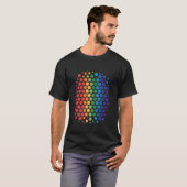 Retro-Regenbogen-Rasterpunktgitter T-Shirt (Vorne ganz)