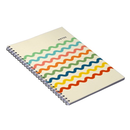 Retro-Regenbogen-Ric-Streifen mit benutzerdefinier Notizblock (Rechte Seite)