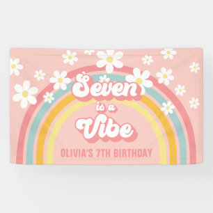 Retro Regenbogen Sieben ist eine Stimmung Groovy 7 Banner
