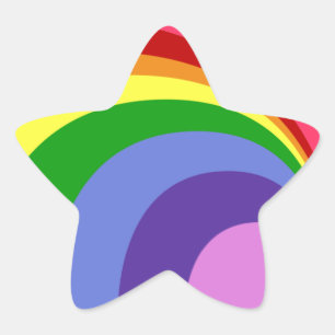 Retro-Regenbogen-Stern-Aufkleber Stern-Aufkleber