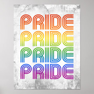 Retro Regenbogen Stolz Poster