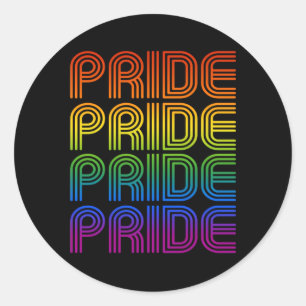 Retro Regenbogen Stolz Runder Aufkleber