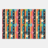 Retro-Regenbogen-Streifen und -Stars - farbenfrohe Geschenkpapier Set (Vorderseite 2)