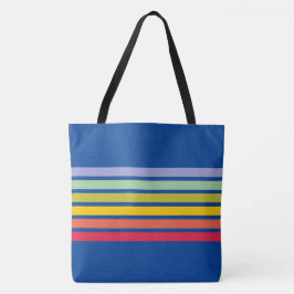 Retro-Regenbogen-Streifen Vintag blau Tasche