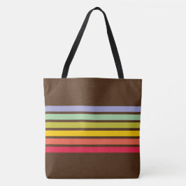 Retro-Regenbogen-Streifen Vintag braun Tasche