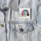 Retro-Regenbogen und Goldtopf Button (Beispiel)