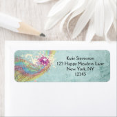 Retro-Regenbogen und Musiknoten auf einer Shabby-T (Insitu)