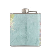 Retro-Regenbogen und Musiknoten auf einer Shabby-T Flachmann (Rückseite)