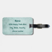 Retro-Regenbogen und Musiknoten auf einer Shabby-T Gepäckanhänger (Rückseite horizontal)