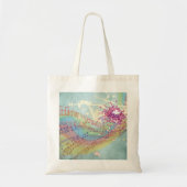 Retro-Regenbogen und Musiknoten auf einer Shabby-T Tragetasche (Vorne)