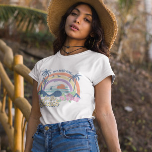 Retro Regenbogen und Strand T-Shirt