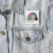 Retro Regenbogen und Topf aus Gold Button (Beispiel)