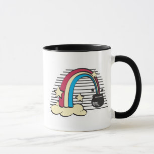 Retro Regenbogen und Topf voll Gold, Retro Regenbo Tasse