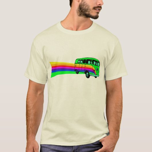 Retro-Regenbogen-Van-Design T-Shirt (Vorderseite)