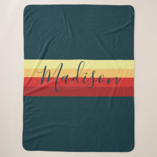 Retro-Regenbogen-Vibe-Wärme Mehrfarbig Sherpadecke
