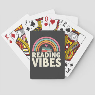 Retro-Regenbogen-Vintage-Buchliebhaber Lesestimmun Spielkarten