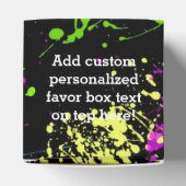 Retro-Regenbogen von Neon Paint-Spritzern auf Schw Geschenkschachtel (Oben)