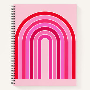 Retro-Regenbogen-Vorbereitung Pink und Roter Bogen Notizblock