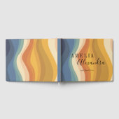 Retro-Regenbogen-Welle Erdig Boho Geschäft Gelb Gästebuch (Voll)