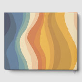 Retro-Regenbogen-Welle Erdig Boho Geschäft Gelb Gästebuch (Rückseite)