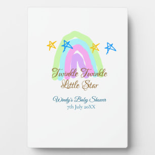 Retro Regenbogen winzige kleine Sterne Baby sh Fotoplatte