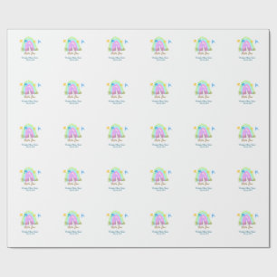 Retro Regenbogen winzige kleine Sterne Baby sh Geschenkpapier