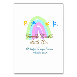 Retro Regenbogen winzige kleine Sterne Baby sh Tischnummer