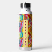 Retro-Regenbogen-Wirbel Muster Personalisiert Name Trinkflasche (Links)