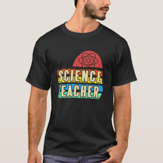 Retro-Regenbogen-Wissenschaftslehrer Nerdy-Physik- T-Shirt