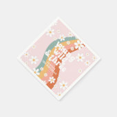 Retro Regenbogen Young Wild Three Daisy Serviette (Ecke)