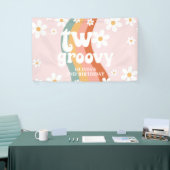 Retro-Regenbogen Zwei Groovy Daisy 2. Banner (Messeveranstaltung)