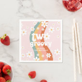 Retro Regenbogen zwei Groovy Daisy Serviette (Beispiel)