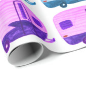 Retro-Regenbogenanhänger Motorhome RV in weiß Geschenkpapier (Rolleneckpunkt)