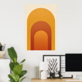 Retro-Regenbogenbogen-Kunstposter | Erdiges Bernst Poster (Heimbüro)