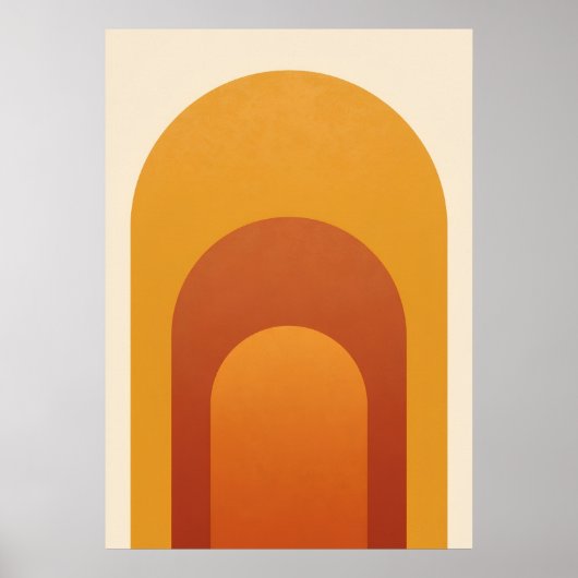 Retro-Regenbogenbogen-Kunstposter | Erdiges Bernst Poster (Vorne)