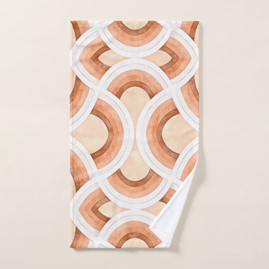 Retro-Regenbogendesign in Pastellrost und Wüste Badhandtuch Set (Handtuch)