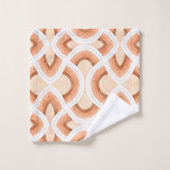 Retro-Regenbogendesign in Pastellrost und Wüste Badhandtuch Set (Waschlappen)