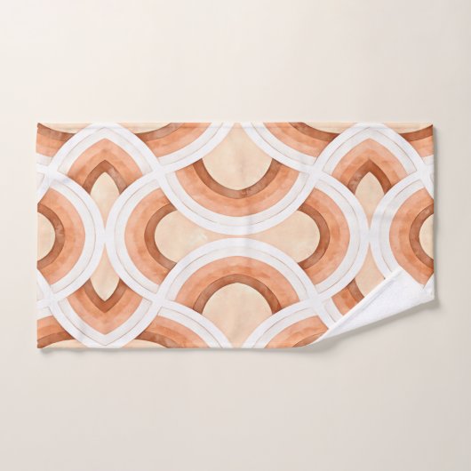 Retro-Regenbogendesign in Pastellrost und Wüste Badhandtuch Set (Handtuch)