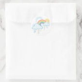 Retro-Regenbogendesign - Pastell Runder Aufkleber (Tasche)