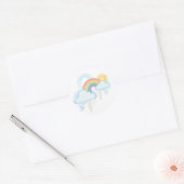 Retro-Regenbogendesign - Pastell Runder Aufkleber (Umschlag)