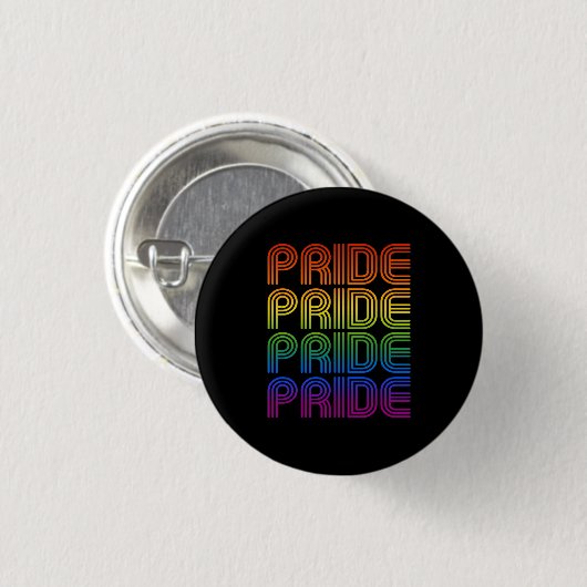 Retro-Regenbogenforelle Button (Vorne & Hinten)